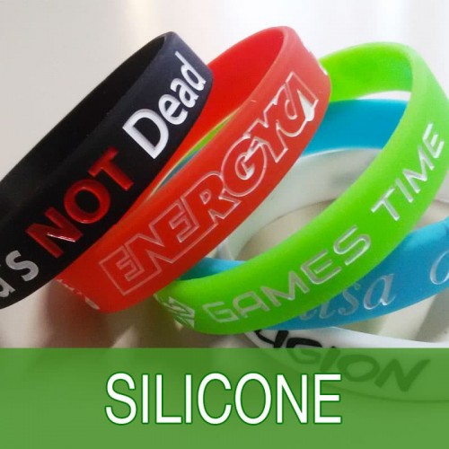 Braccialetto in silicone con logo stampato